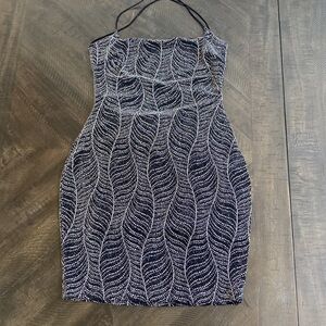 Elegant Black and silver Patterned Dress